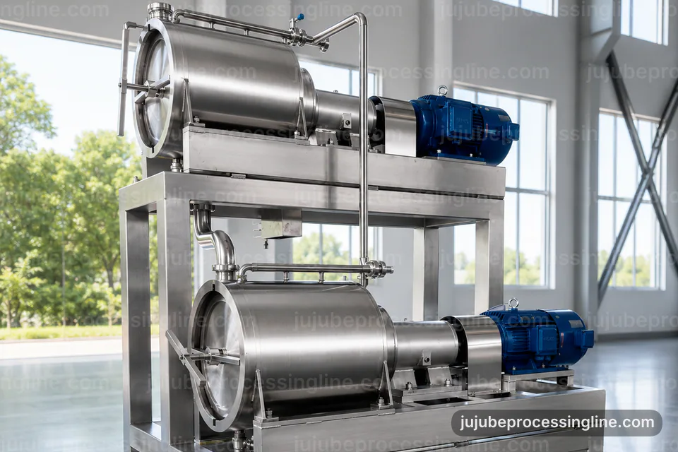 industrial jujube juice and paste line, common buyer questions: destoning followed by pulping section operating stage