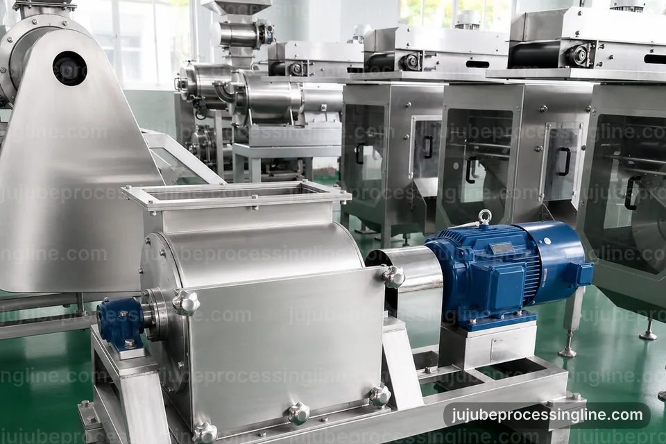 industrial jujube juice and paste line, installation and maintenance: jujube destoner operating stage