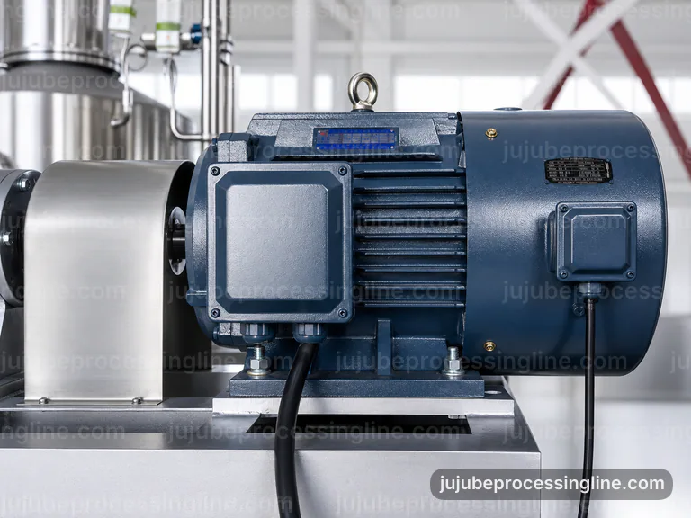 Industrial Jujube Juice And Paste Line: Feed And Output Handling Interface industrial jujube juice and paste line, feed and output handling: destoning followed by pulping section connection view