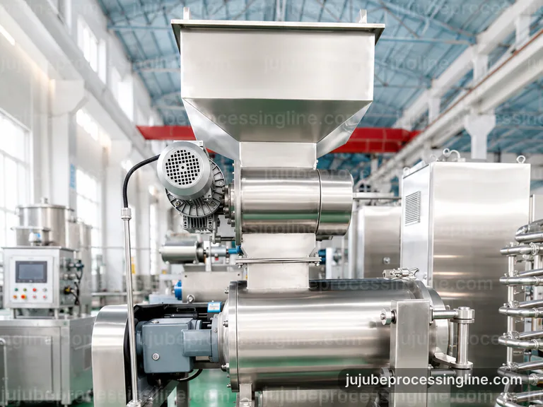 industrial jujube juice and paste line, proposal requirements: jujube destoner connection view