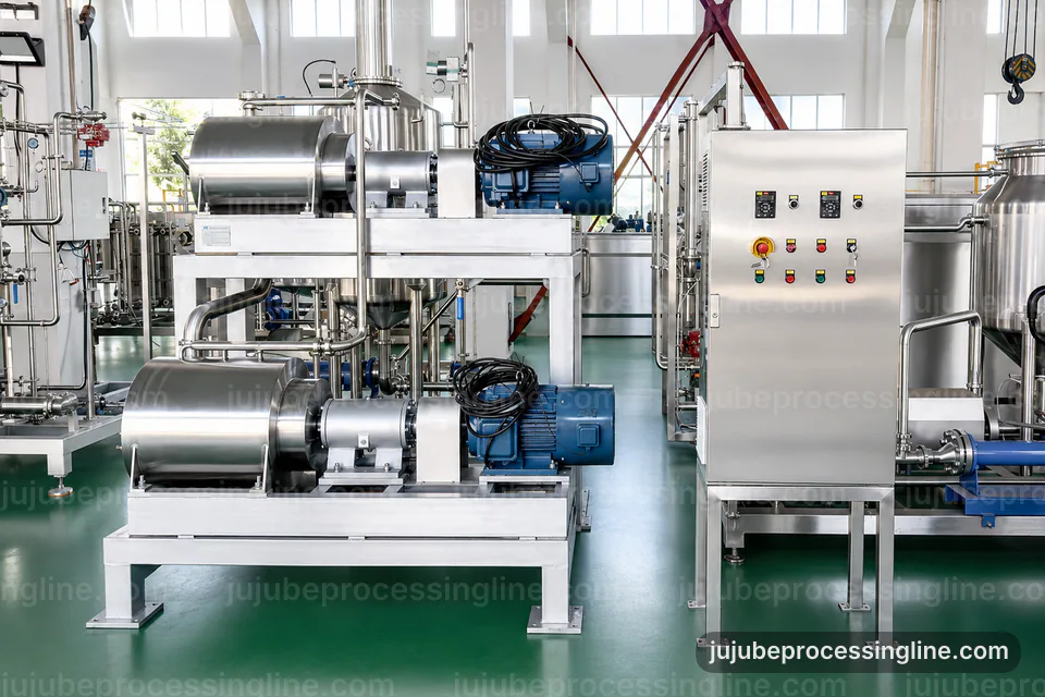 industrial jujube juice and paste line, selection criteria: destoning followed by pulping section operating stage