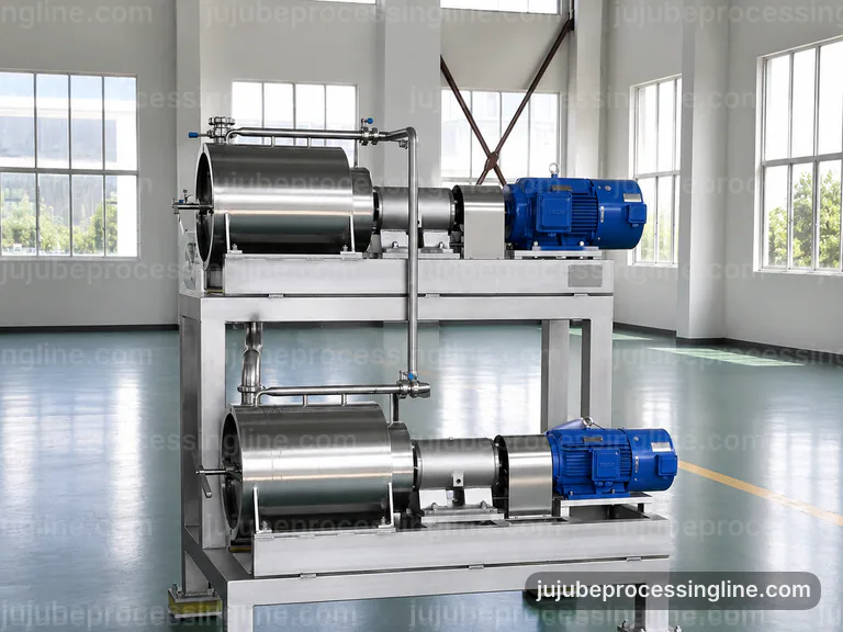 industrial jujube juice and paste line, performance troubleshooting: jujube destoner connection view