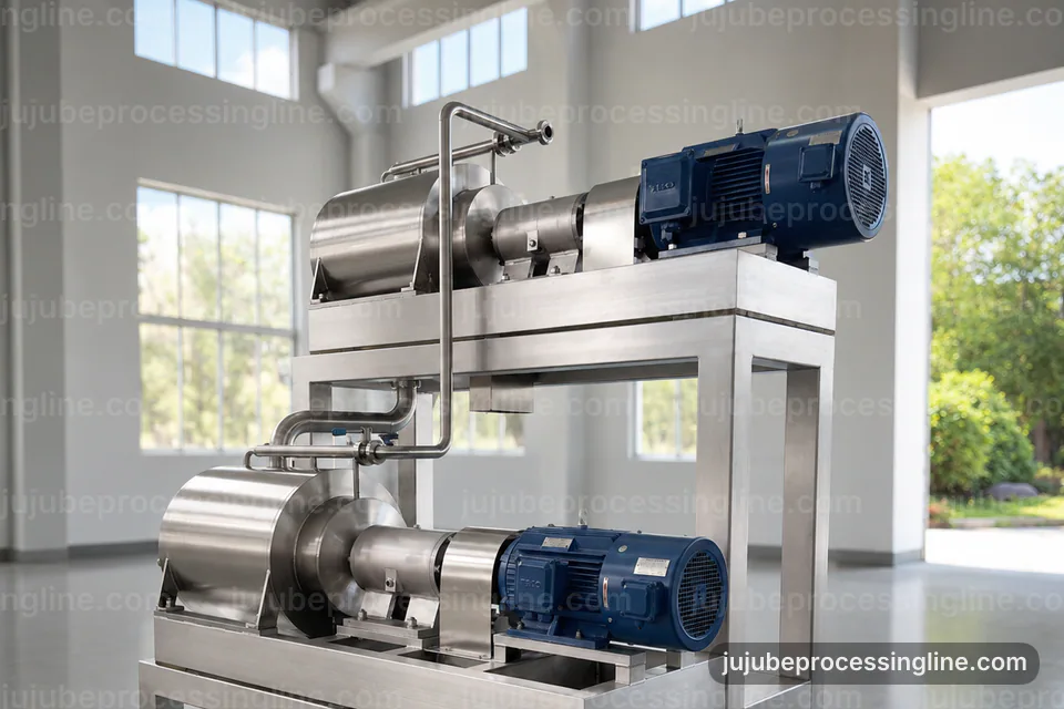 industrial jujube juice and paste line, performance troubleshooting: destoning followed by pulping section operating stage