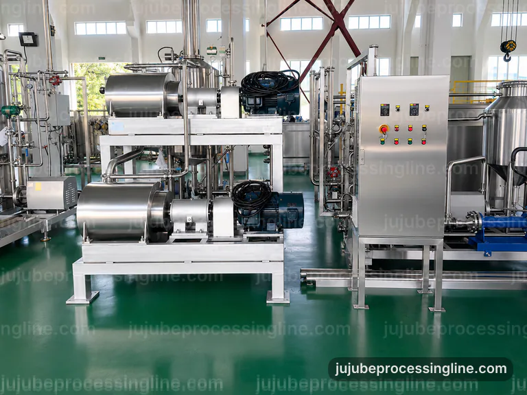 industrial jujube juice and paste line, configuration options: jujube destoner connection view