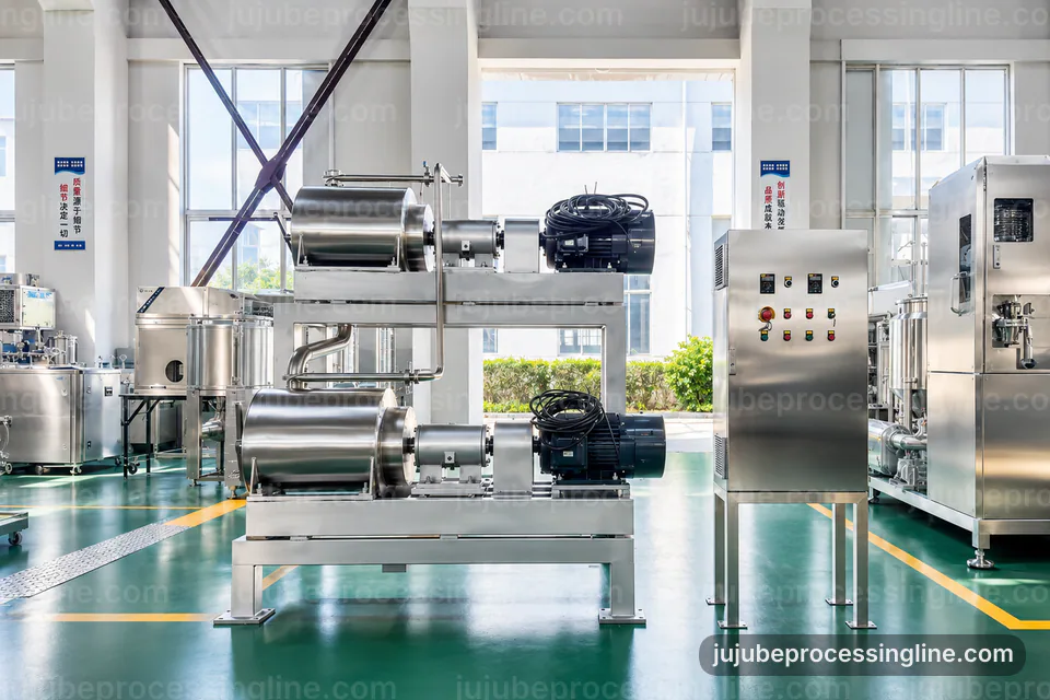 industrial jujube juice and paste line, operating principle: jujube destoner operating stage